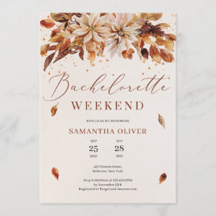 Convite Fall and Autumn Flowers Boho Bachelorette Weekend