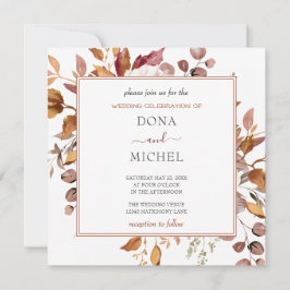 Convite Fall Autumn Deixa Casamento Russo de Boho