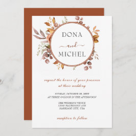 Convite Fall Autumn Deixa Casamento Russo de Boho