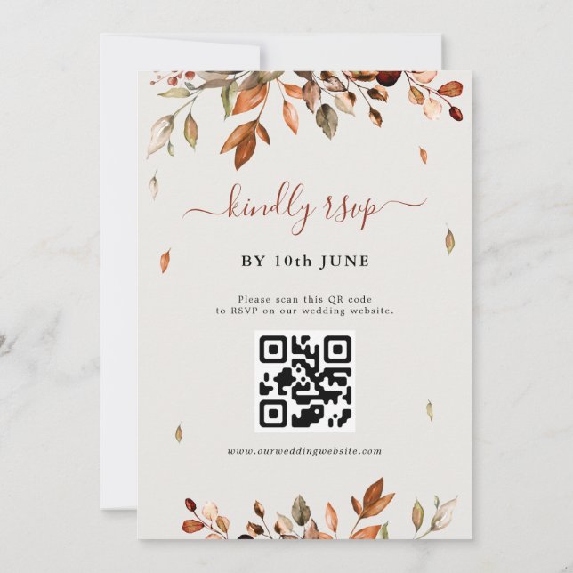 Convite Fall Autumn Deixa O País Russo Boho Casado Em (Verso)