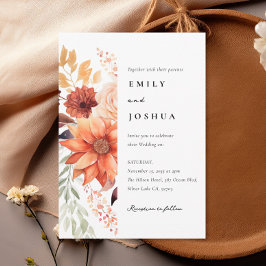 Convite Fall Autumn Floral Boho Weding