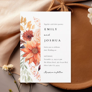 Convite Fall Autumn Floral Boho Weding