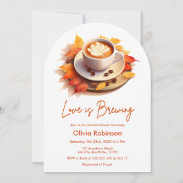 Convite Fall Autumn Love está criando Chá de panela de caf
