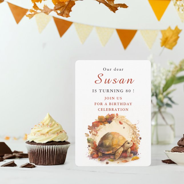 Convite Fall / Autumn Vibes Tortoise - Aniversário (Criador carregado)