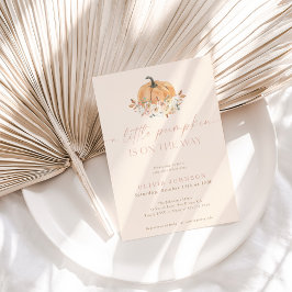 Convite Fall Baby Girl Chá de fraldas | Pumpkin Rosa A Peq