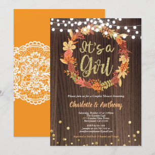 Convite Fall baby girl chá wath russa