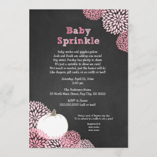 Convite Fall Baby Sprinkle Invites, floral branco de abób