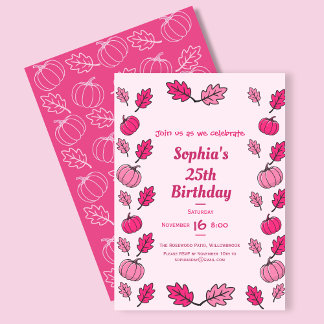 Convite Fall Birthday Party Invitation