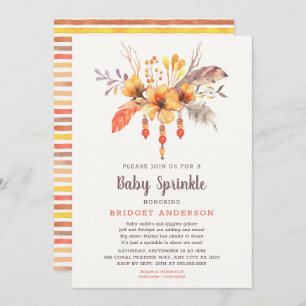 Convite Fall Boho Tribal Baby Sprinkle