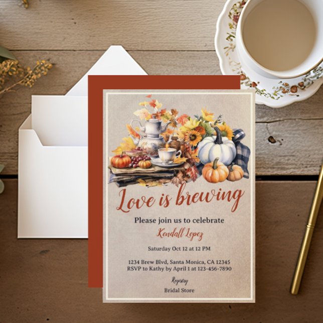 Convite Fall Bridal Tea Party Sunflower (Criador carregado)