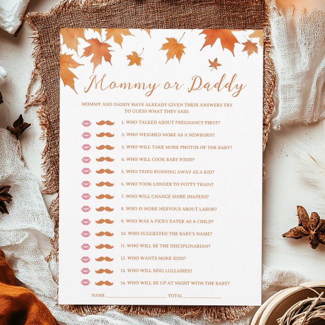 Convite Fall Chá de fraldas Adivinha Quem Joga (Criador carregado)