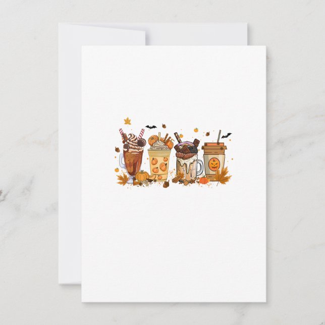 Convite Fall Coffee Pumpkin Spice Latte Café de Ação de Gr (Frente)