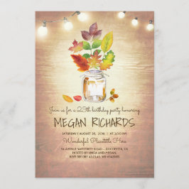 Convite Fall Deixa a Festa de aniversário russa Mason Jar