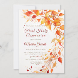 Convite Fall deixa amarela e vermelha primeira comunhão