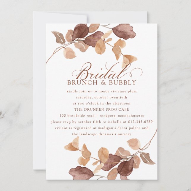 Convite Fall Eucalyptus Deixa Bridal Brunbble (Frente)