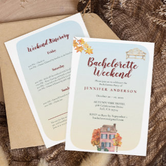 Convite Fall favorites Rustic Bachelorette Weekend