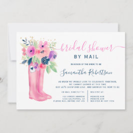 Convite Fall floral Botas aquarela chá de panela por email