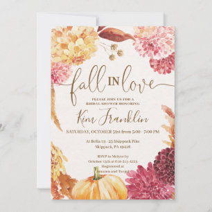 Convite FALL Floral e Buffalo Check Chá de panela Invita