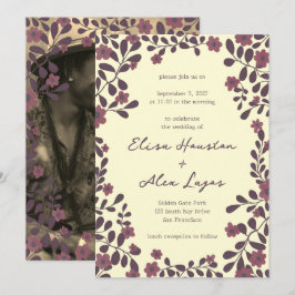 Convite Fall Floral Frame Sweet Boho Casual PHOTO Weding