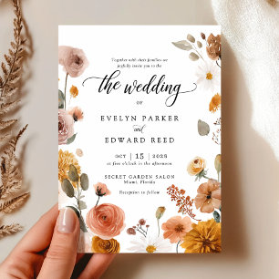 Convite Fall Floral Wedding