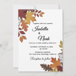 Convite Fall Floral Wedding Invitation