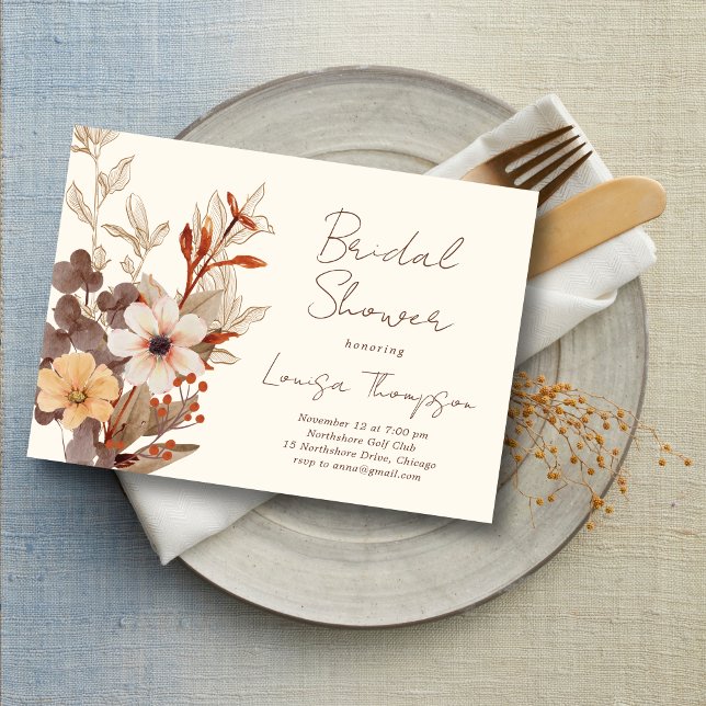 Convite Fall Florals Bridal Shower (Criador carregado)
