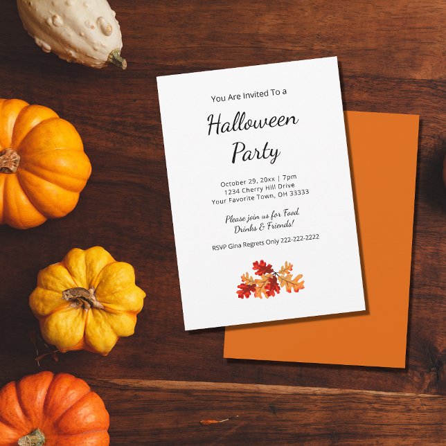 Convite Fall Foliage Elegant Autumn Halloween Party (Criador carregado)
