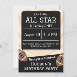 Convite Fall Football All Star Birthday Party Invitation