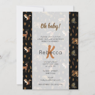 Convite Fall Forest Animal Autumn Deixa Chá de fraldas