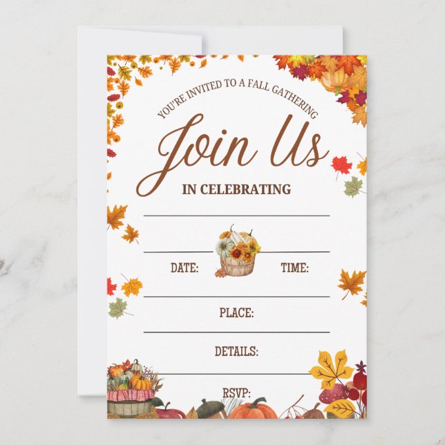 Convite Fall Gathering Celebration Design (Frente)