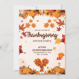 Convite Fall Gnome with Pumpkins Heart Tree Art