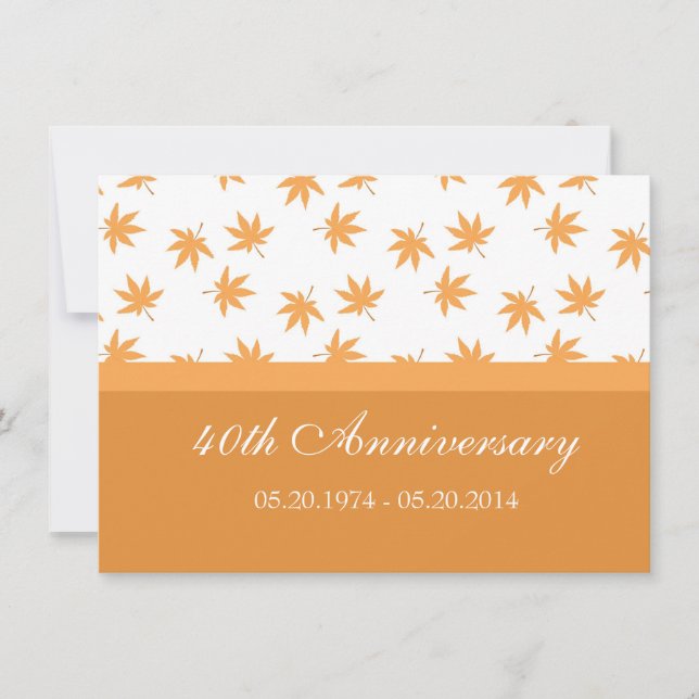 Convite Fall graphics yellow Folha aniversário do casament (Frente)