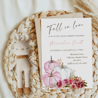 Convite Fall in Love Baby Shower-Pumpkin Baby Shower Party