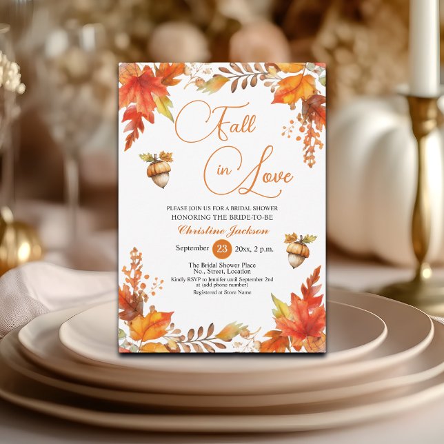 Convite Fall in Love Boho Burnt Floral Bridal Shower  (Criador carregado)