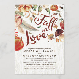 Convite Fall in Love Boho Rustic Floral Pumpink Casamento