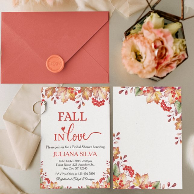 Convite Fall in love Bridal Shower (Criador carregado)