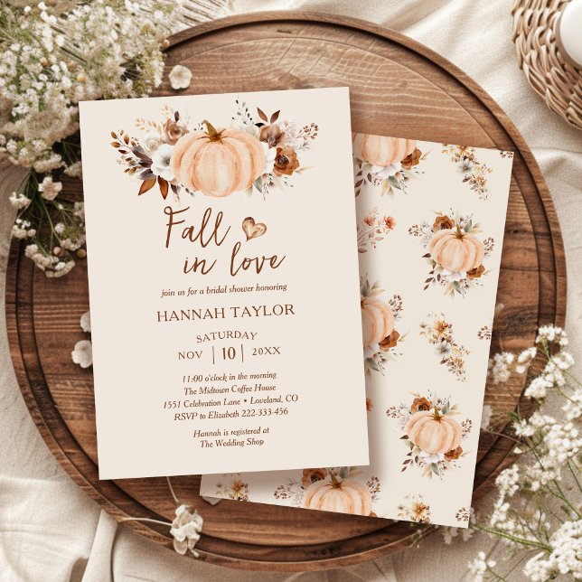 Convite Fall in Love Bridal Shower (Criador carregado)