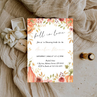Convite Fall in Love Bridal Shower - Autumn Bride Shower