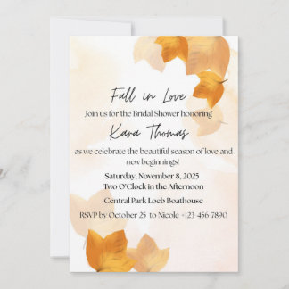 Convite Fall in Love Bridal Shower Invitation