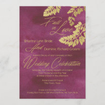 Fall in Love Cranberry and Dourado Leaves Weds