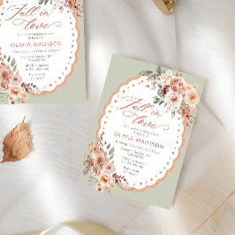Convite Fall in Love Elegant Fall Floral Baby Shower