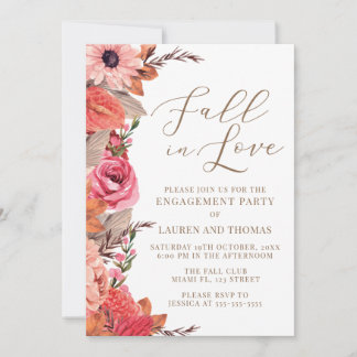 Convite Fall In Love Engagement Invitation