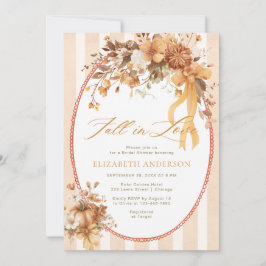 Convite Fall in Love Floral Bow Bridal Shower Invitation