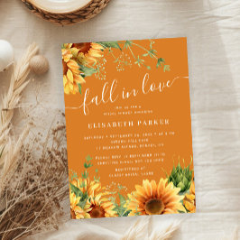 Convite Fall in love floral burnt orange bridal shower