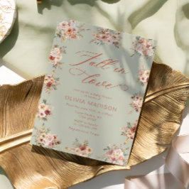 Convite Fall in Love Floral Green Baby Shower