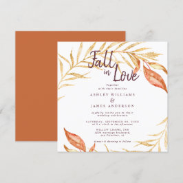 Convite Fall in Love Foliage Burnt Orange Wedding