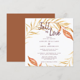 Convite Fall in Love Foliage TerraCotta Weding