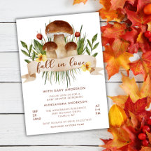 Fall In Love Mushroom Autumn Baby Shower