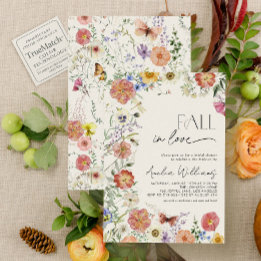 Convite Fall In Love Pressed Wildflower Bridal Shower