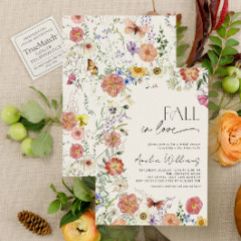 Convite Fall In Love Pressed Wildflower Bridal Shower